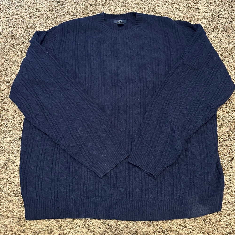 Brooks Brothers 346 Men's Navy Pullover Sweater XL EUC  100% Lambswool